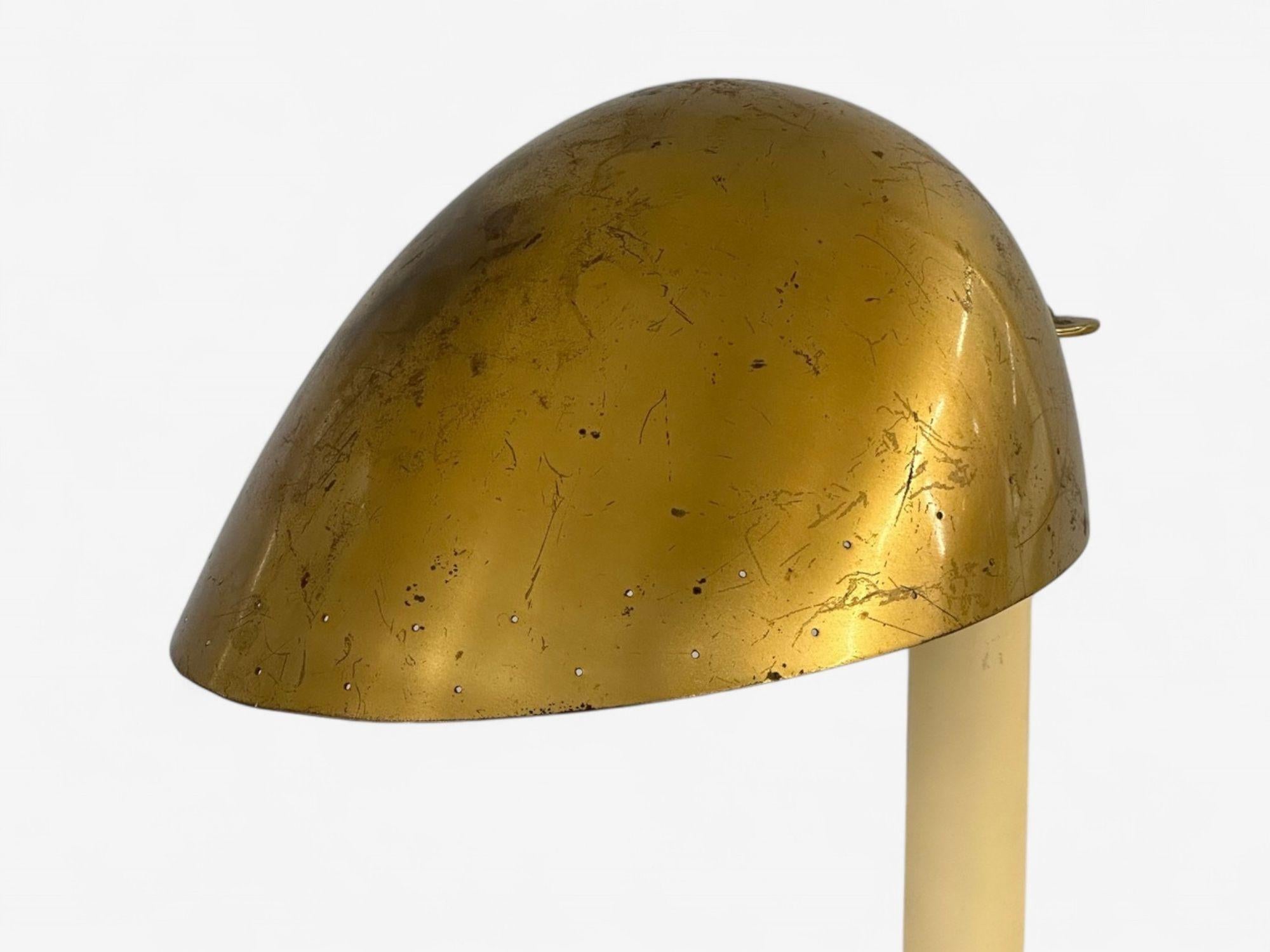 Mid-20th Century Harald Notini, Swedish Modern, Patinated Brass, Wood, Rare Table Lamp, 1930s For Sale