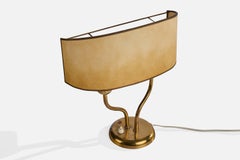 Harald Notini, lampada da tavolo, ottone, pergamena, Svezia, anni '40