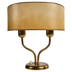 Harald Notini, lampada da tavolo, ottone, pergamena, Svezia, anni '40