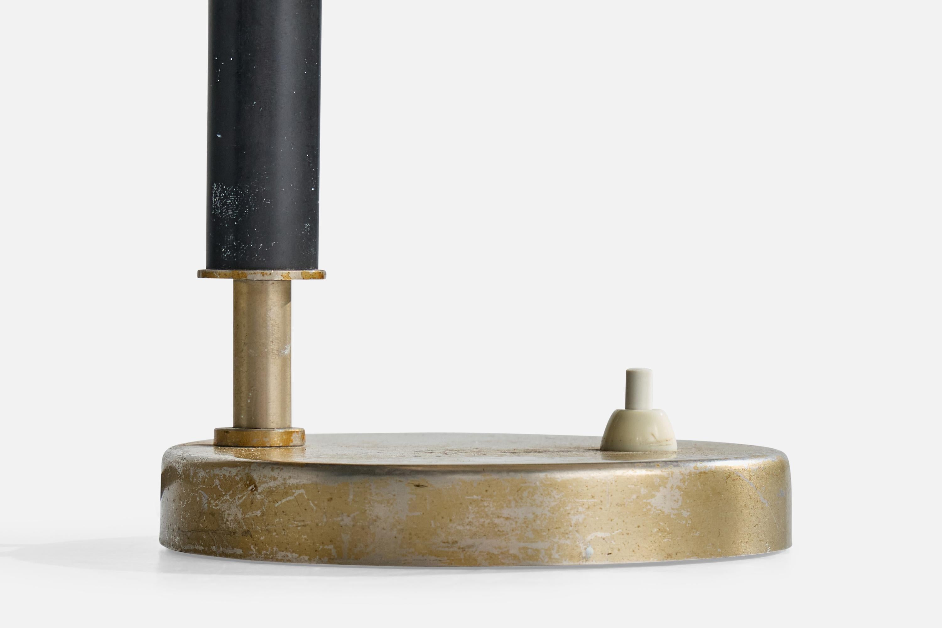 Harald Notini, Table Lamp, Metal, Sweden, 1930s For Sale 4