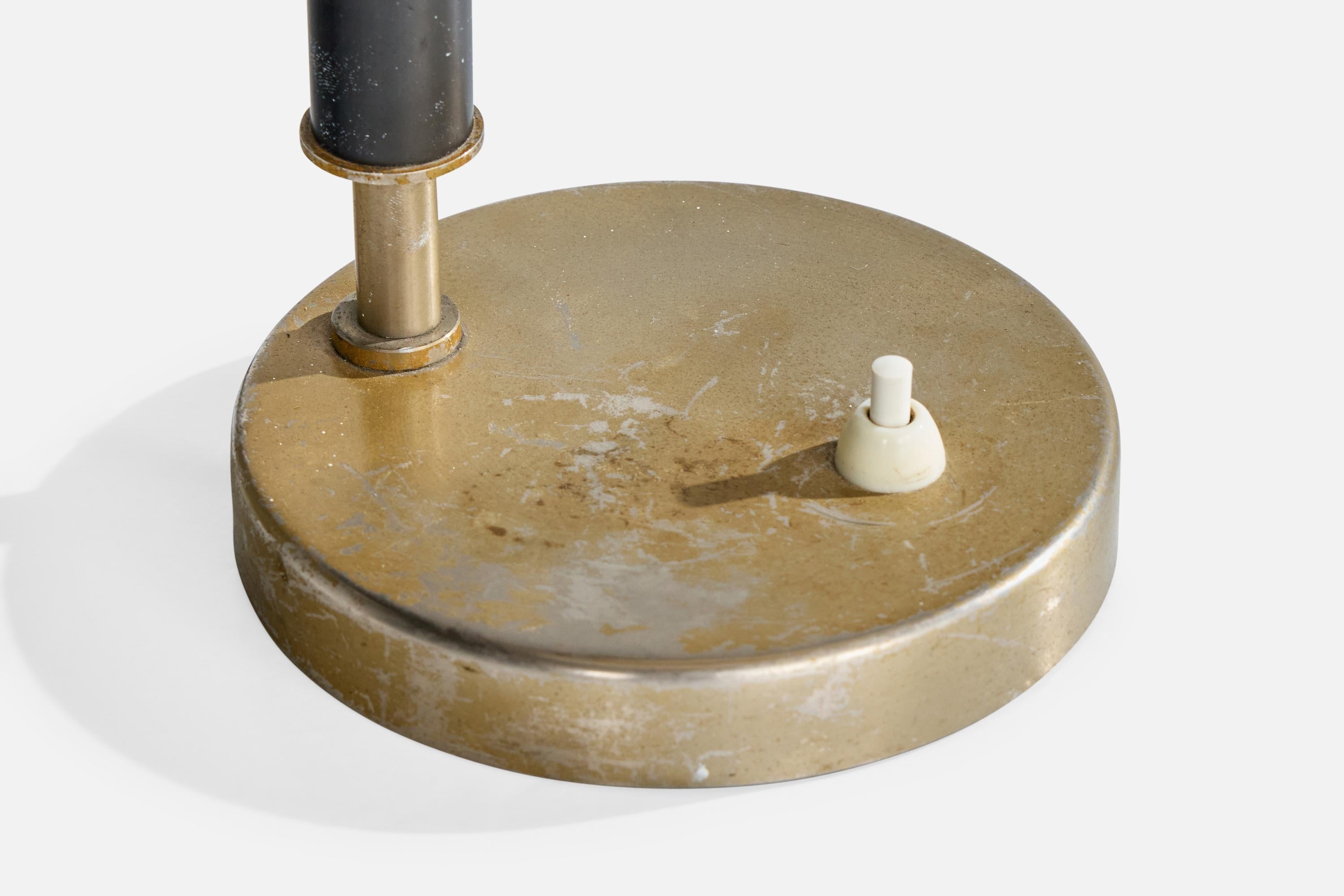 Harald Notini, Table Lamp, Metal, Sweden, 1930s For Sale 3