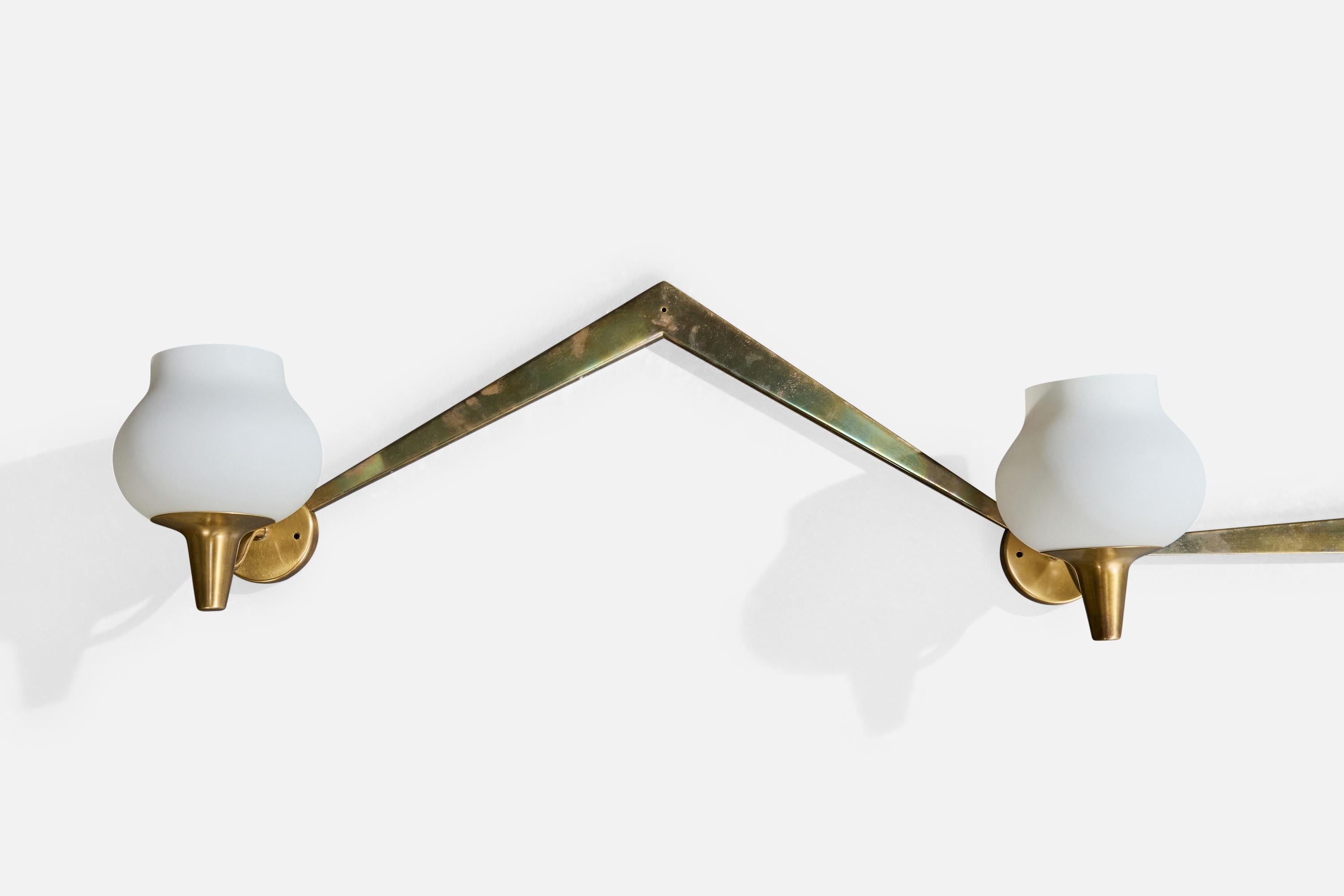 Harald Notini, Aplique, Latón, Cristal, Suecia, Década de 1950 en venta 5