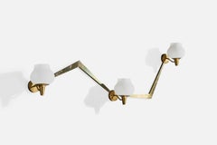 Harald Notini, Wall Light, Brass, Glass, Sweden, 1950s
