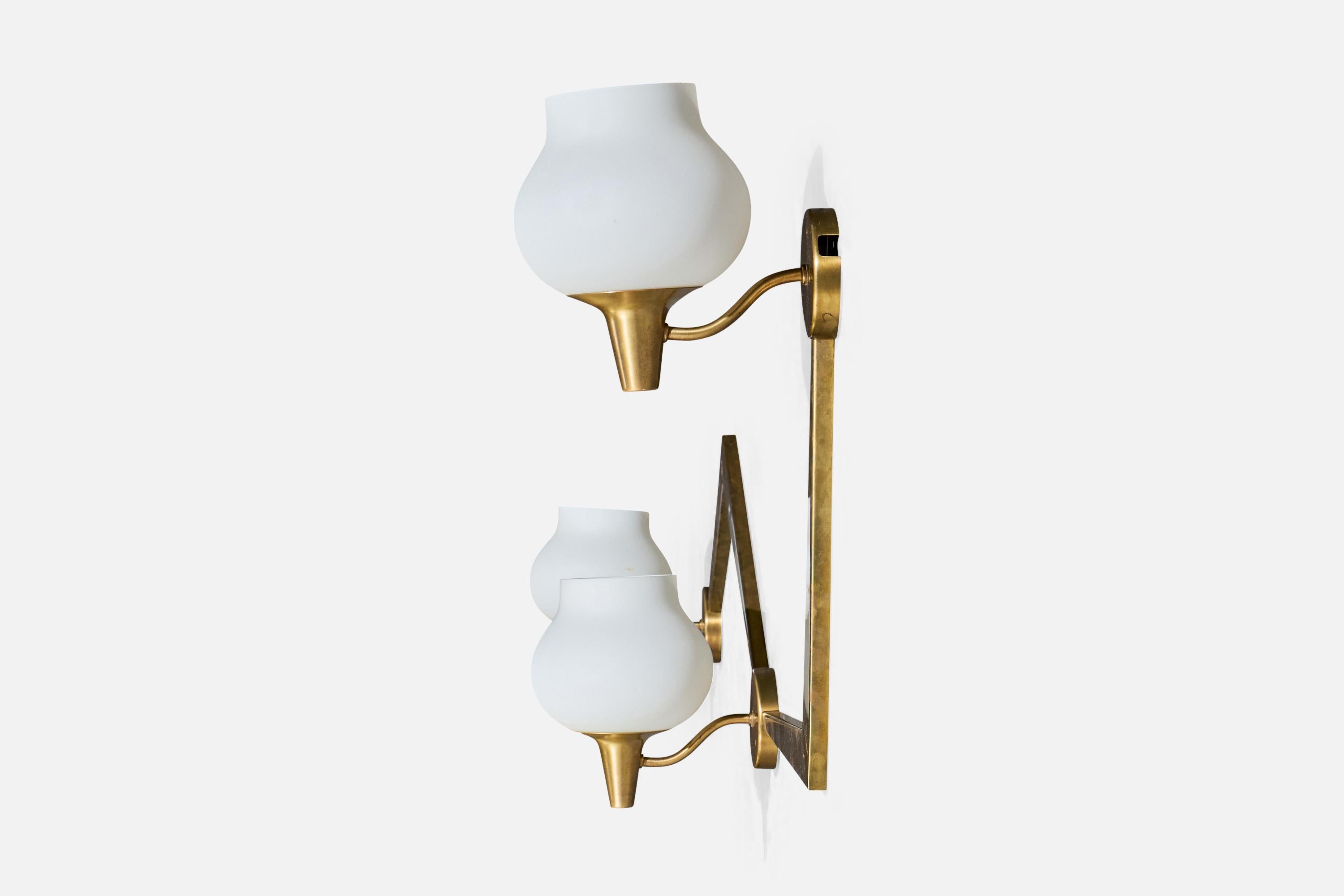 Harald Notini, Aplique, Latón, Cristal, Suecia, Década de 1950 Sueco en venta