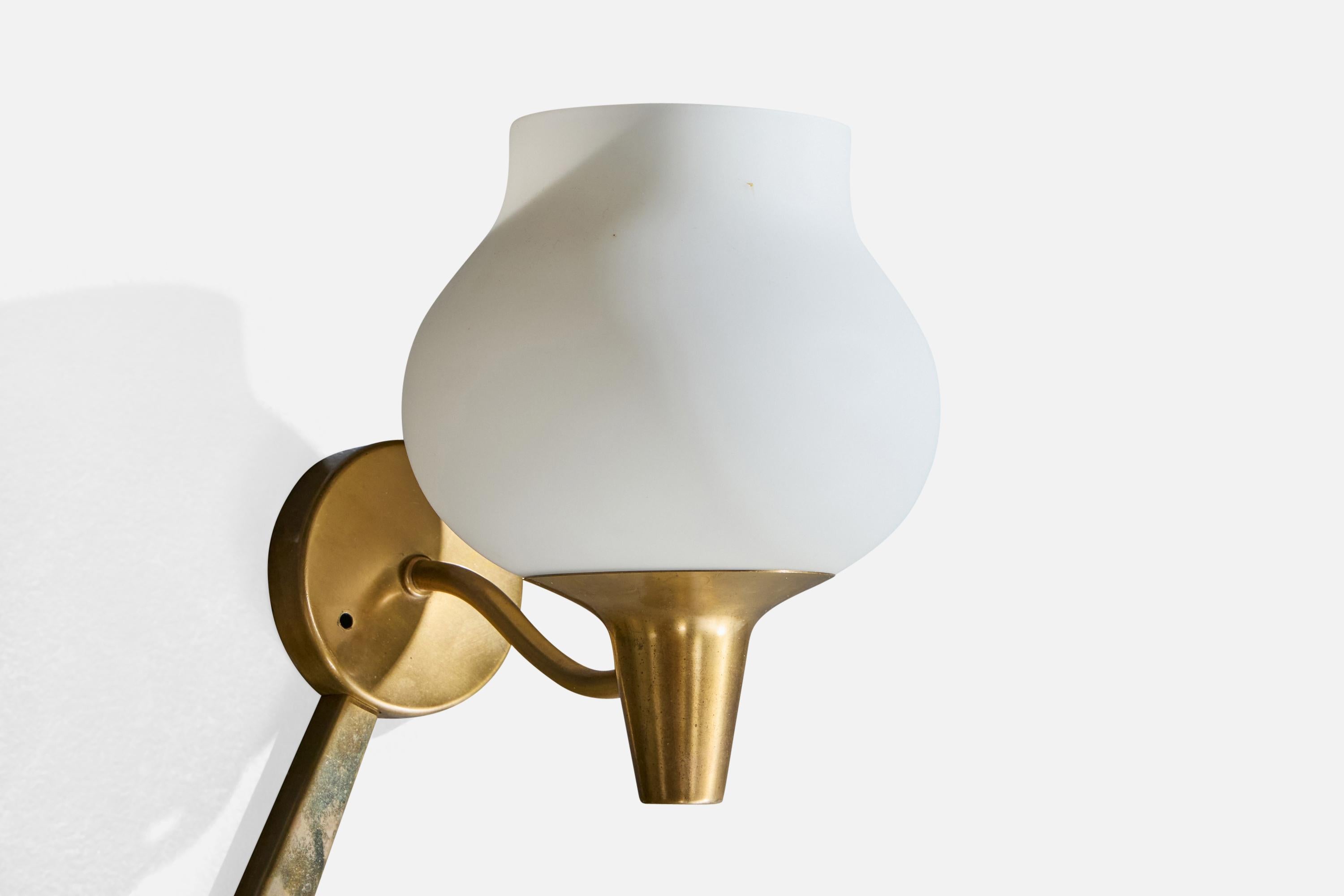 Harald Notini, Aplique, Latón, Cristal, Suecia, Década de 1950 en venta 1