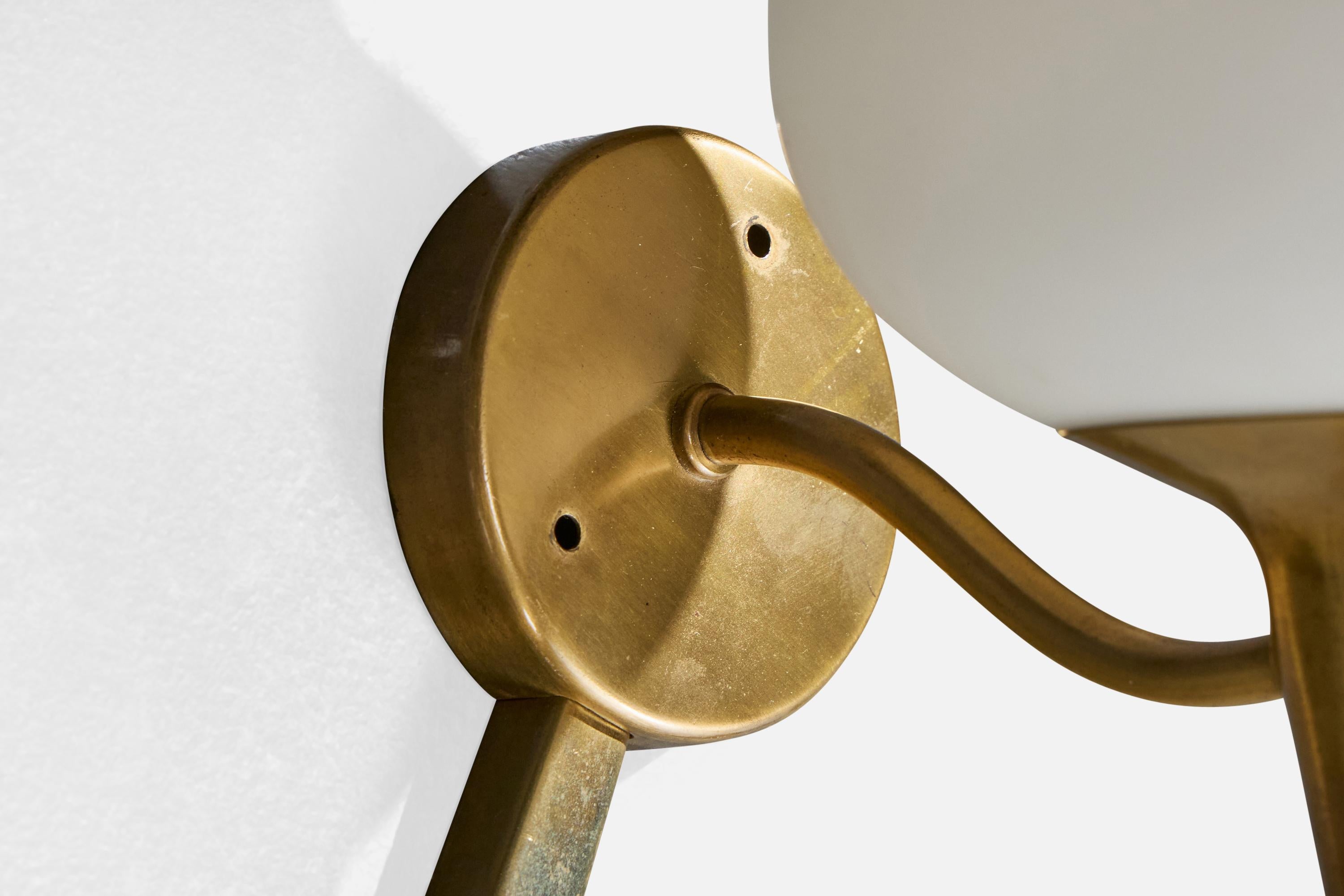 Harald Notini, Aplique, Latón, Cristal, Suecia, Década de 1950 en venta 2