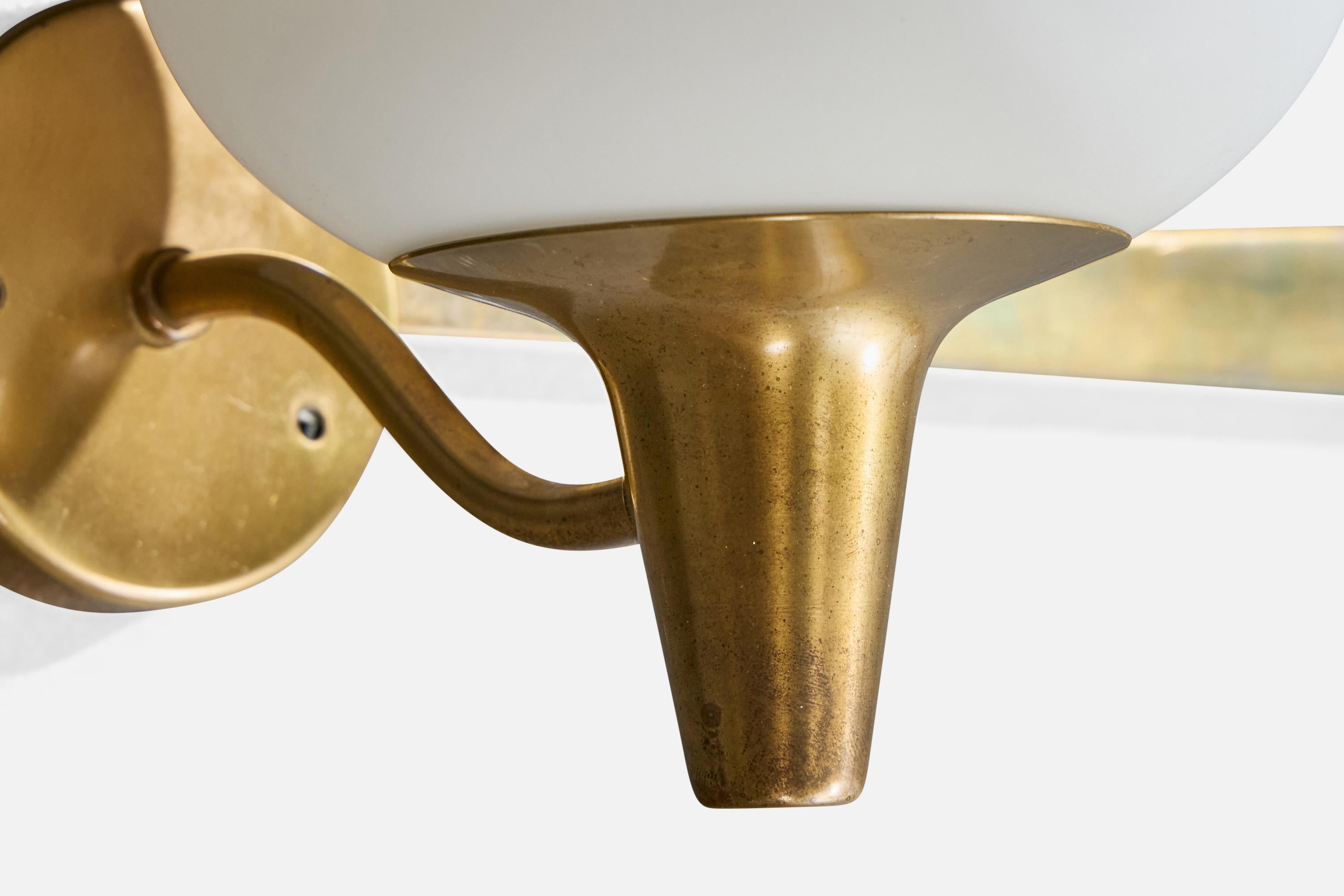 Harald Notini, Aplique, Latón, Cristal, Suecia, Década de 1950 en venta 3