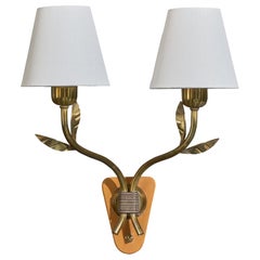 Harald Notini, applique murale, laiton, Wood, Fabrice, Suède, années 1950