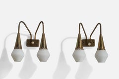 Harald Notini, Apliques, Latón, Vidrio, Suecia, Década de 1940