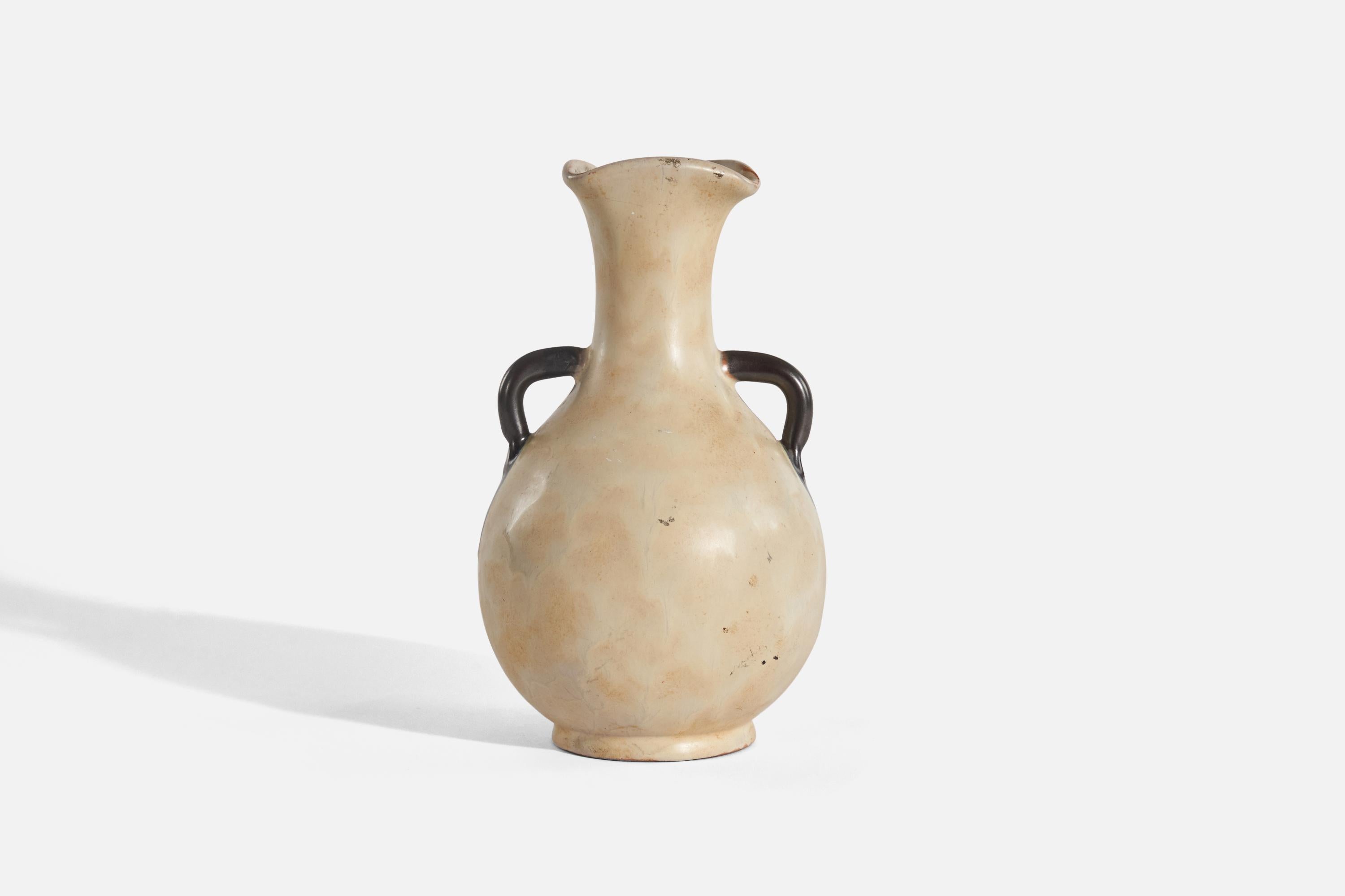Swedish Harald Östergren, Vase, Glazed Earthenware, Upsala-Ekeby, Sweden, 1930s For Sale