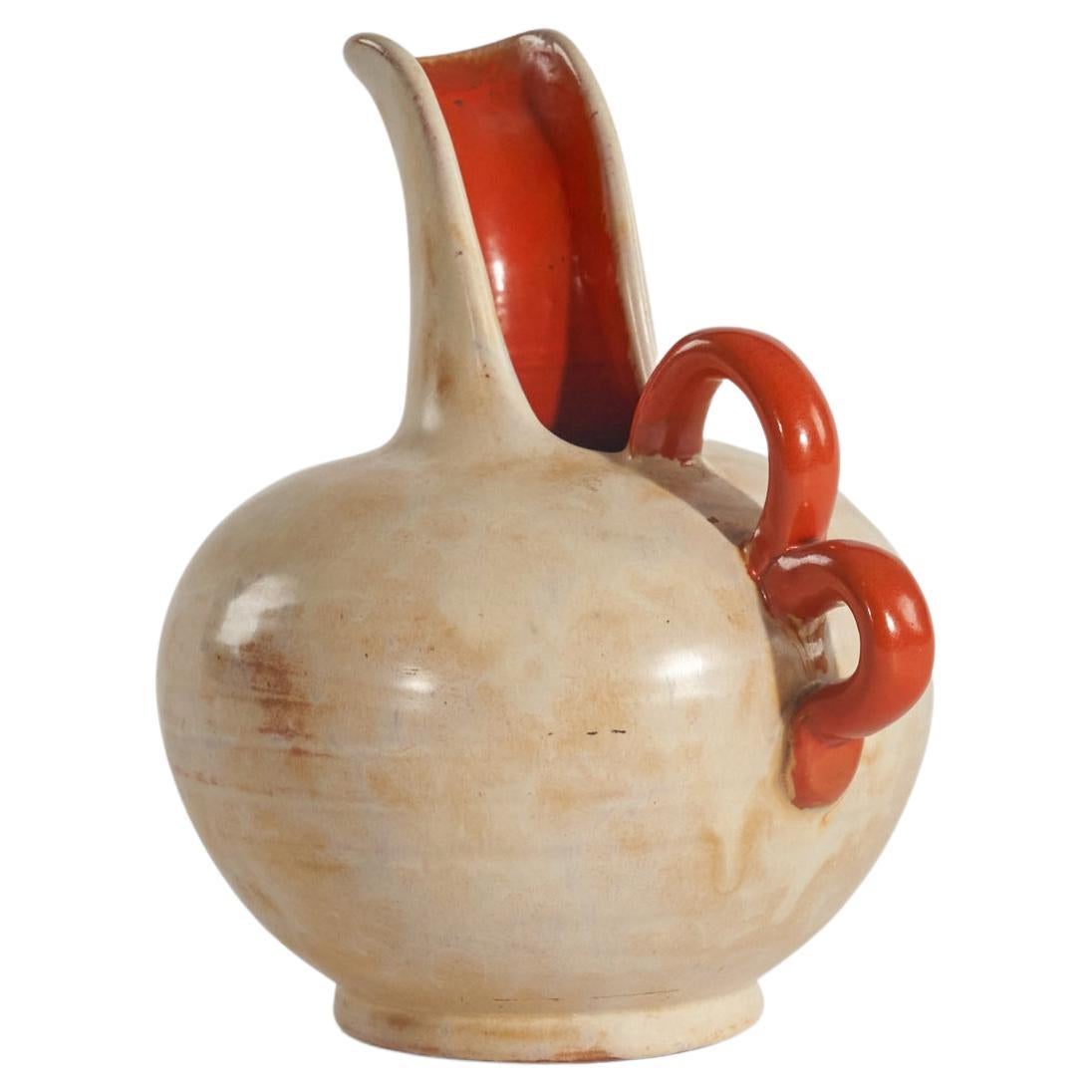Harald Östergren, Vase, Glazed Earthenware, Upsala-Ekeby, Sweden, 1930s For Sale