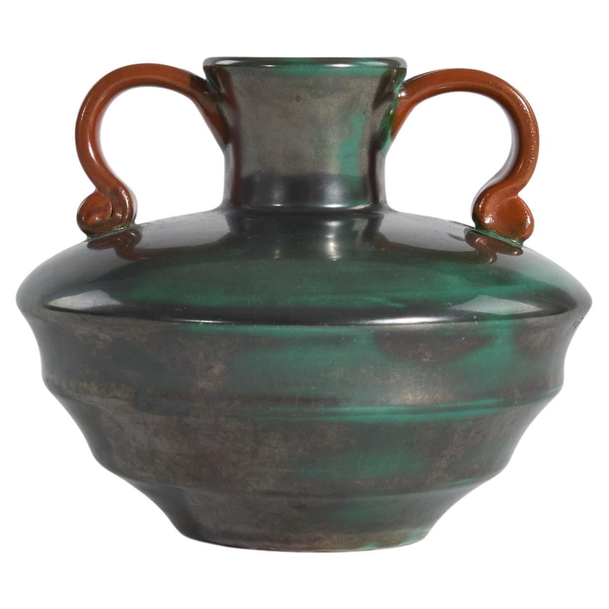 Harald Östergren, Vase, Glazed Earthenware, Upsala-Ekeby, Sweden, c. 1930s For Sale