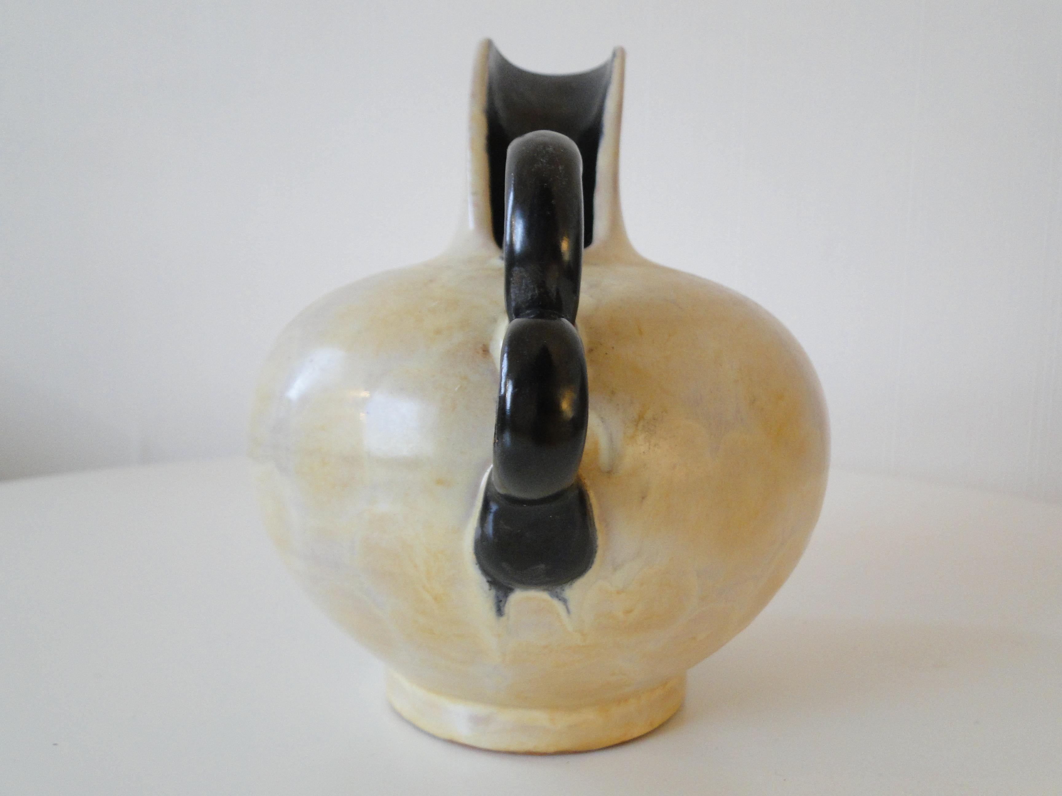 Harald Ostergren-Vase glasiert  Bemaltes Steingut Keramik Upsala Ekeby  Schweden  (Art déco) im Angebot