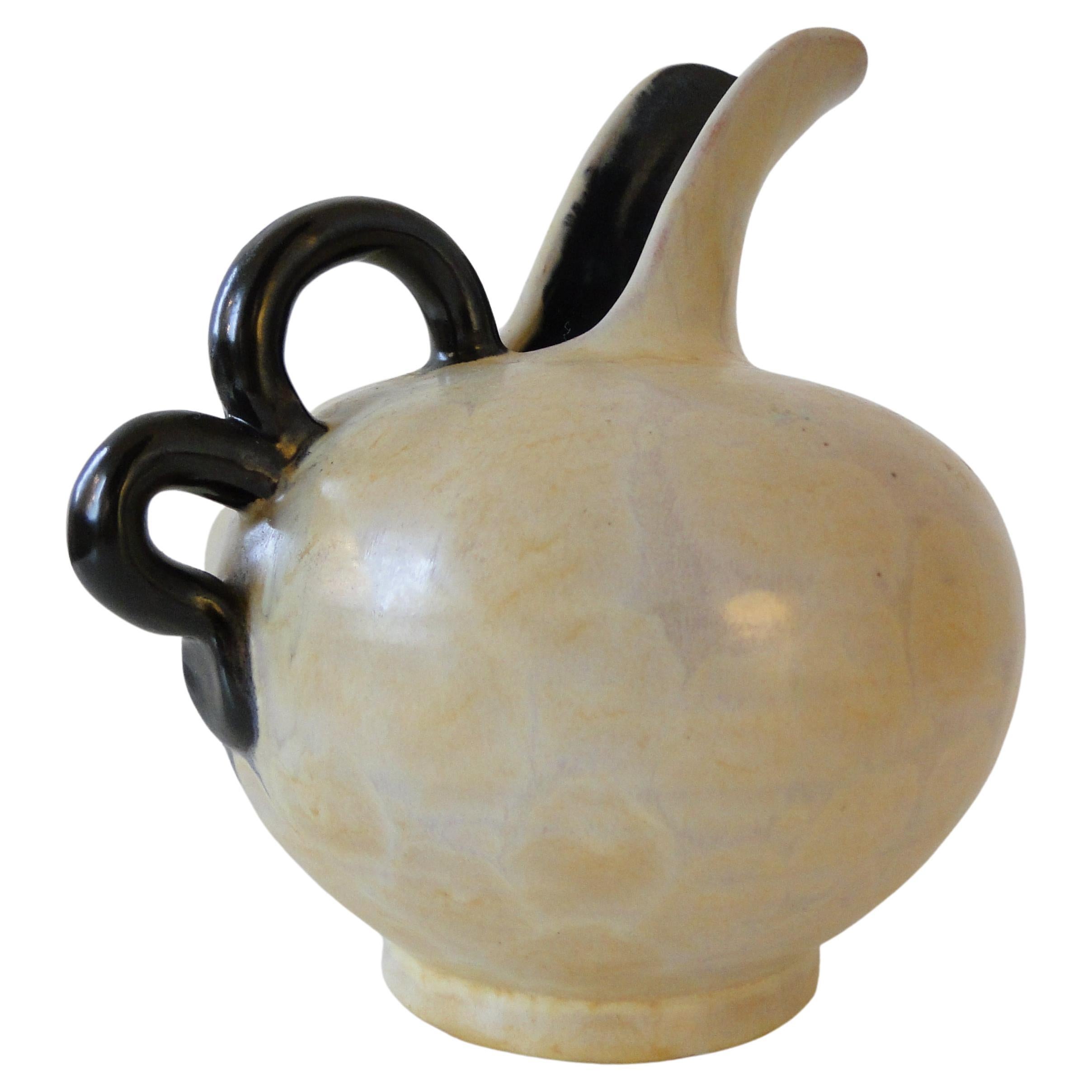 Harald Ostergren-Vase glasiert  Bemaltes Steingut Keramik Upsala Ekeby  Schweden 