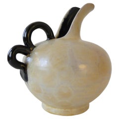 Harald Ostergren-Vase glasiert  Bemaltes Steingut Keramik Upsala Ekeby  Schweden 