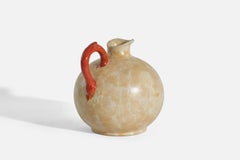 Harald Östergren, Vaso / Brocca in terracotta smaltata, Upsala Ekeby, Svezia, anni '30