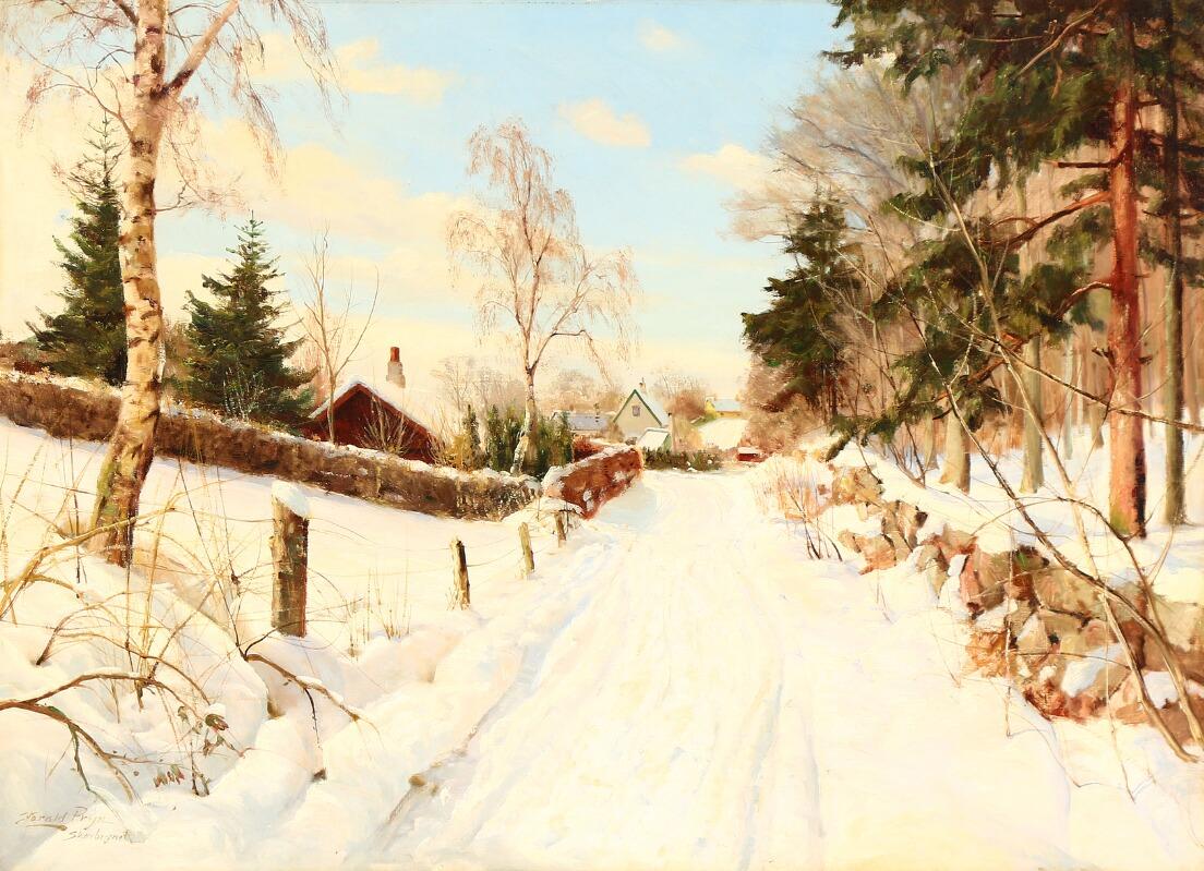 Danish Harald Pryn a Winter Landscape, Signed Harald Pryn, Skovbrynet. For Sale
