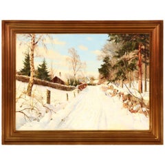 Harald Pryn a Winter Landscape, Signed Harald Pryn, Skovbrynet.