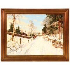 Harald Pryn, eine Winterlandschaft, signiert Harald Pryn, Skovbrynet.