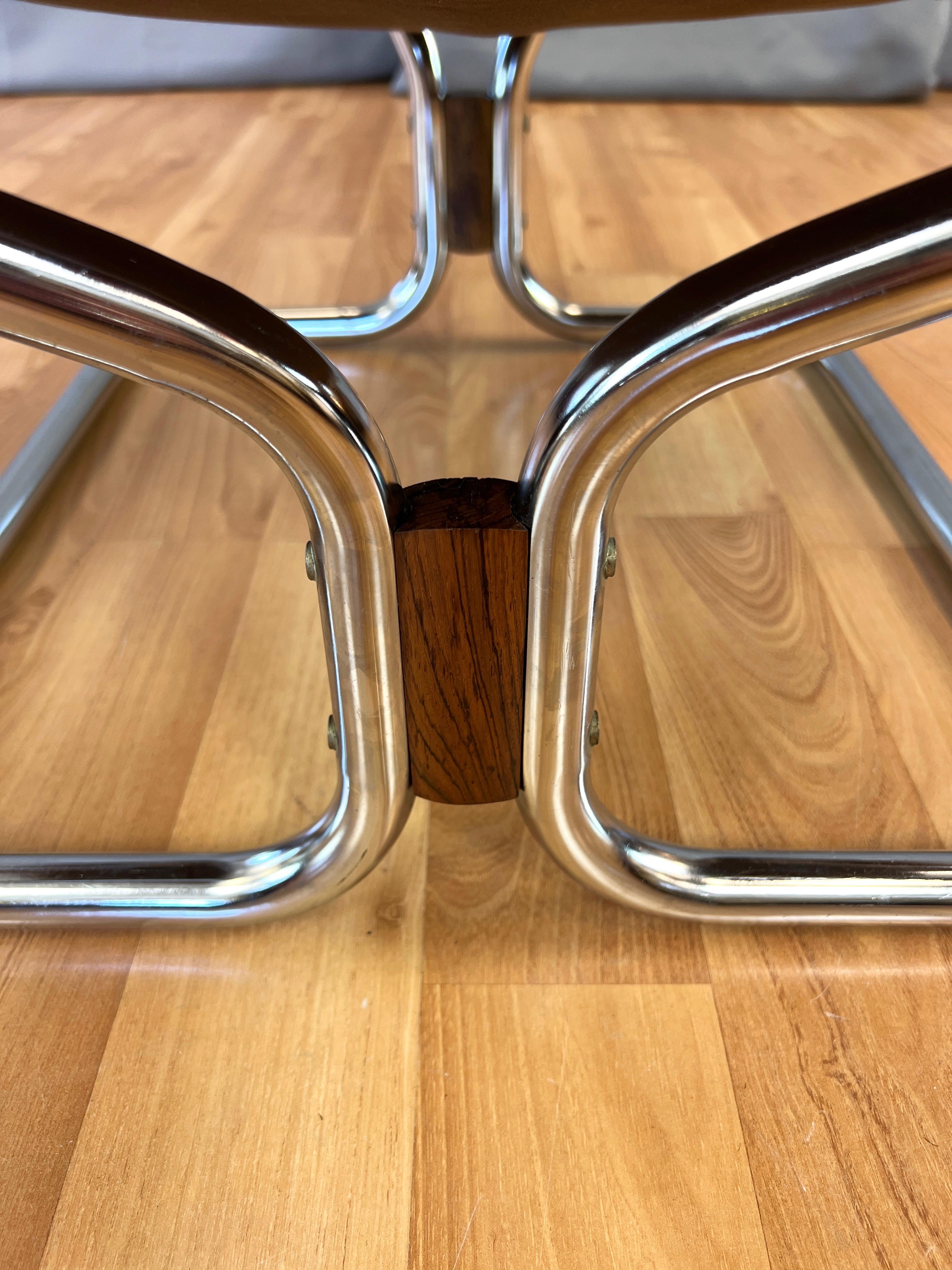 Harald Relling for Westnofa Leather and Chrome Wing Lounge Chair, Norway, 1970s 3