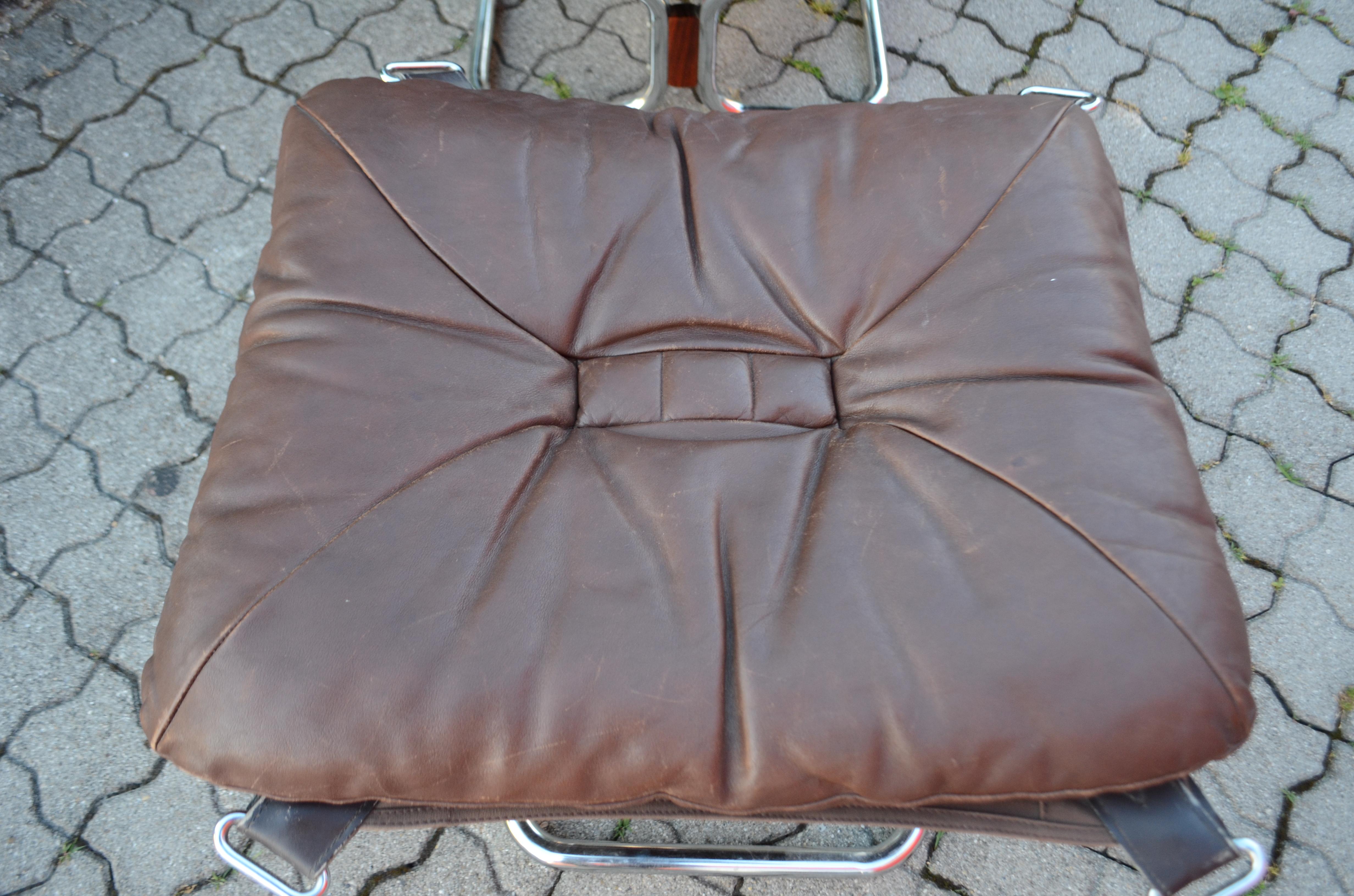Harald Relling for Westnofa Wing Wingback Brown Leather Lounge Chair For Sale 5