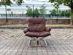 Harald Relling for Westnofa Wing Wingback Brown Leather Lounge Chair