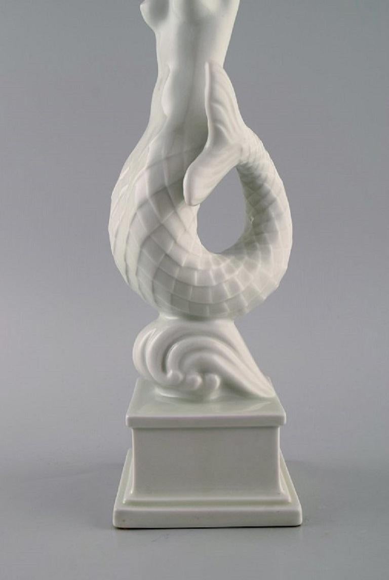 Harald Salomon, Rörstrand, Art Deco Blanc De Chine Figure, Mermaid In Excellent Condition In Copenhagen, DK