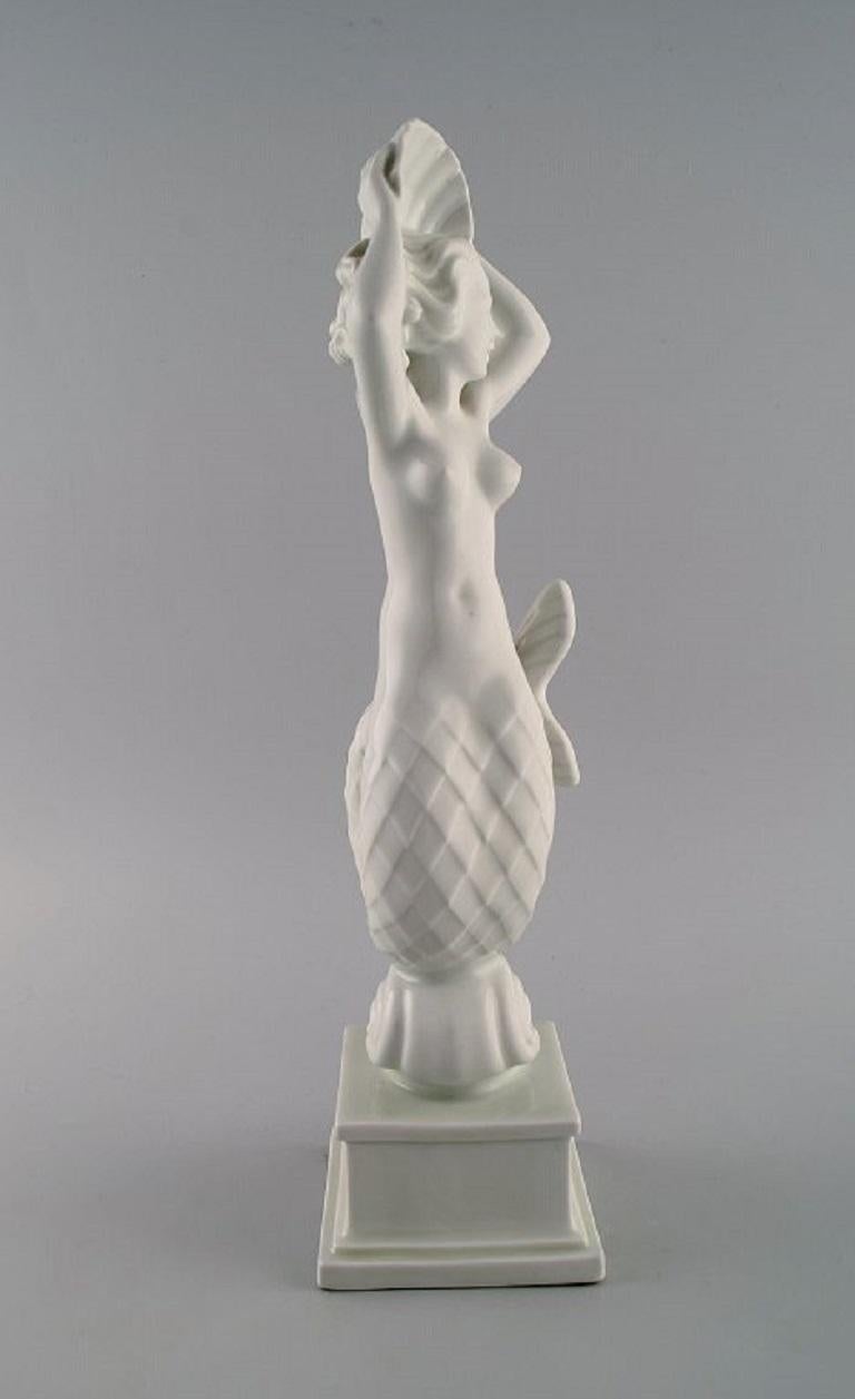 Mid-20th Century Harald Salomon, Rörstrand, Art Deco Blanc De Chine Figure, Mermaid