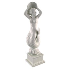 Harald Salomon, Rörstrand, Art Deco Blanc De Chine Figure, Mermaid