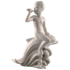 Harald Salomon for Rörstrand, Blanc de Chine / White Glazed Figure of a Fawn