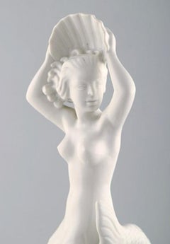 Harald Salomon for Rörstrand, Blanc de Chine / White-Glazed Figure of Mermaid