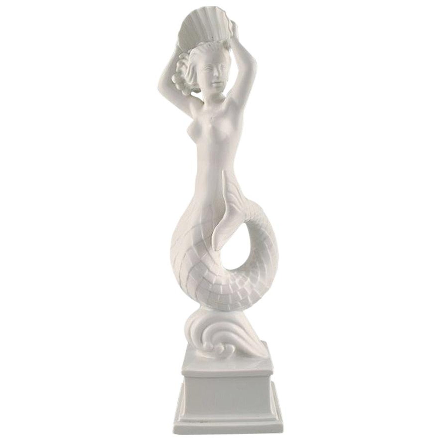 Harald Salomon for Rörstrand, Blanc de Chine / White-Glazed Figure of  Mermaid at 1stDibs