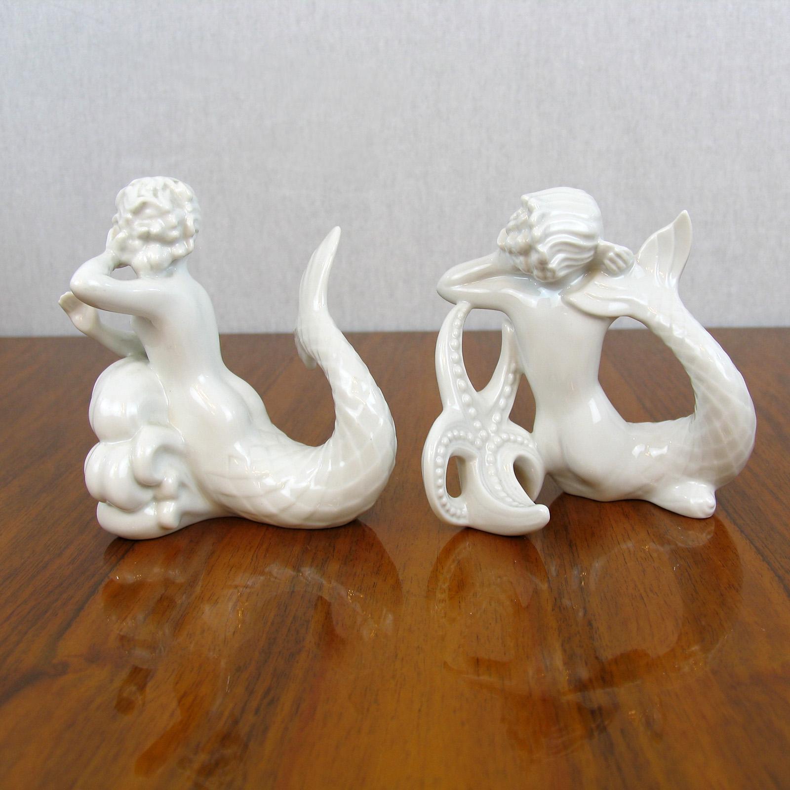 Harald Salomon for Rrstrand, ensemble de six figurines émaillées blanches Blanc de Chine en vente 2