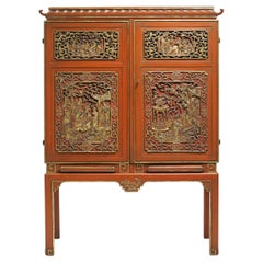 Antique Harald Westerberg A Red Lacquered “Swedish Grace” à la Chinoise Bar Cabinet
