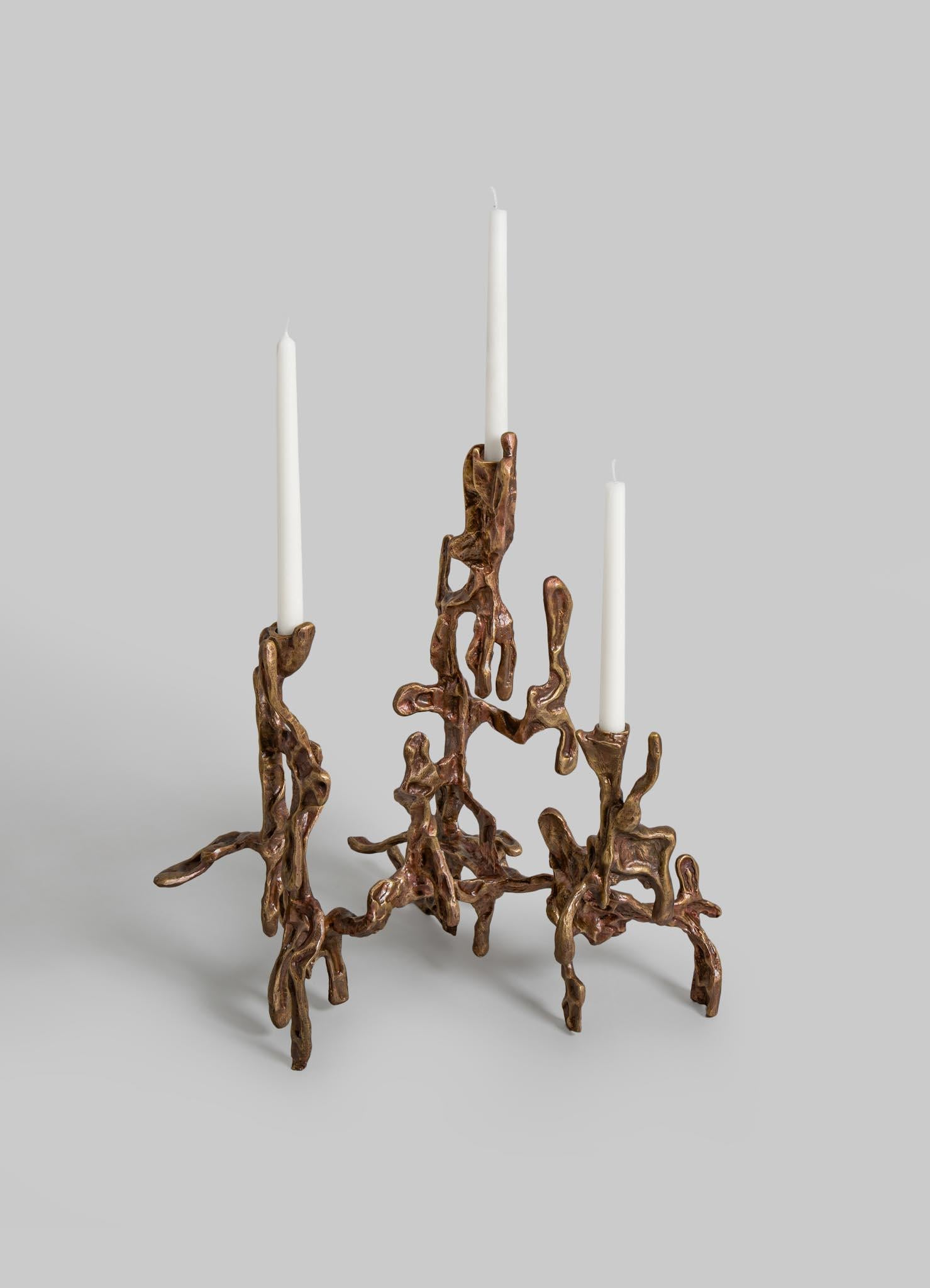 Indiano Harappa Candelabra in Brass, Viya by Vikram Goyal in vendita