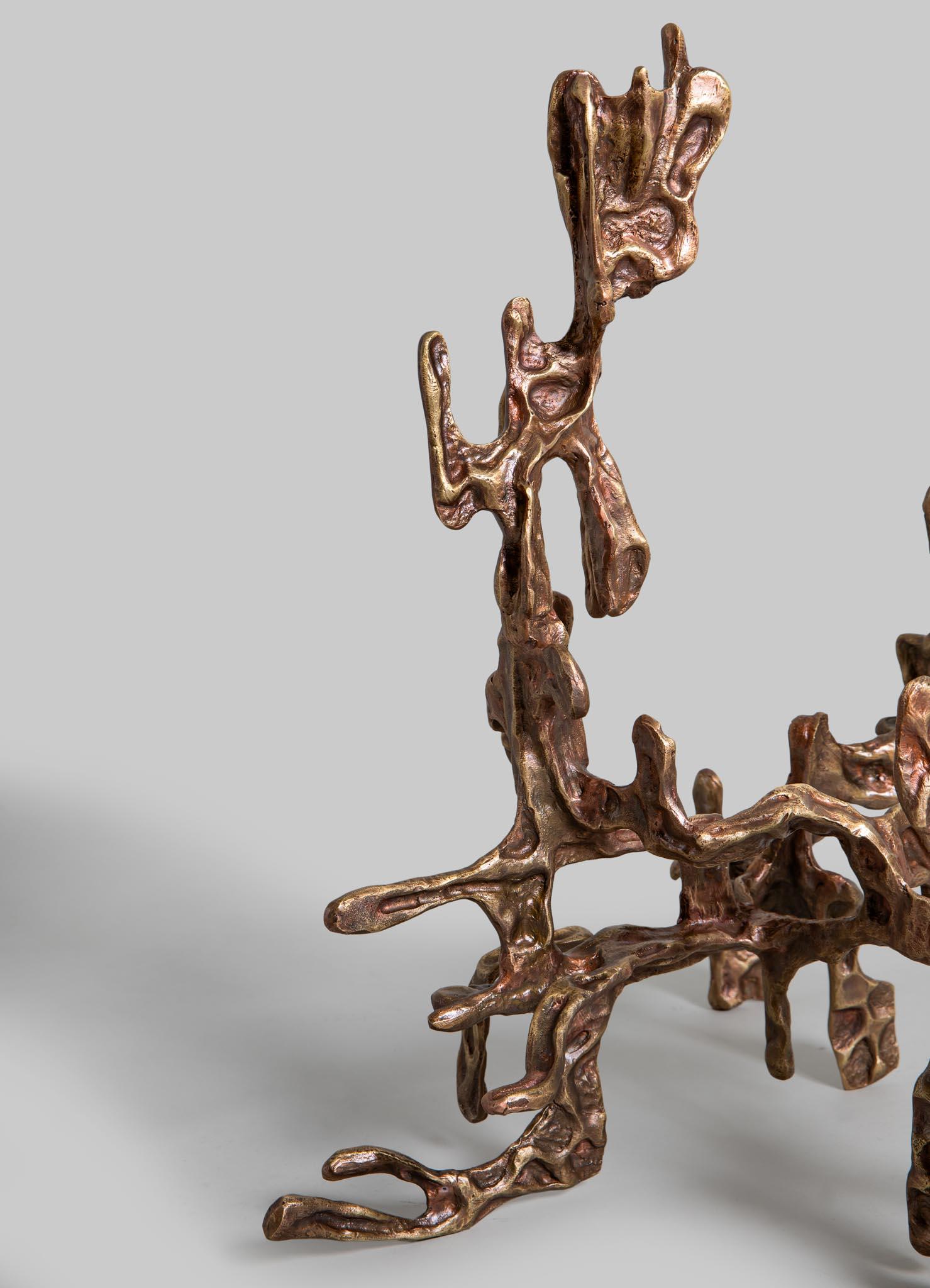 XXI secolo e contemporaneo Harappa Candelabra in Brass, Viya by Vikram Goyal in vendita