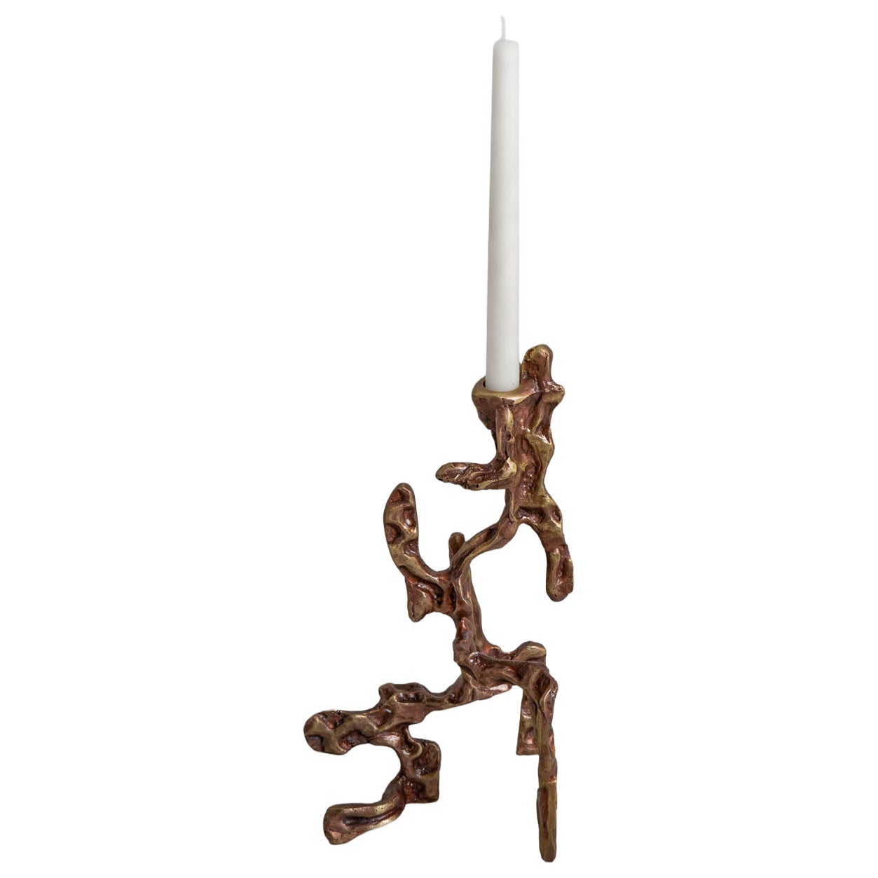 Harappa Candle Holder Medium in Brass, Viya by Vikram Goyal