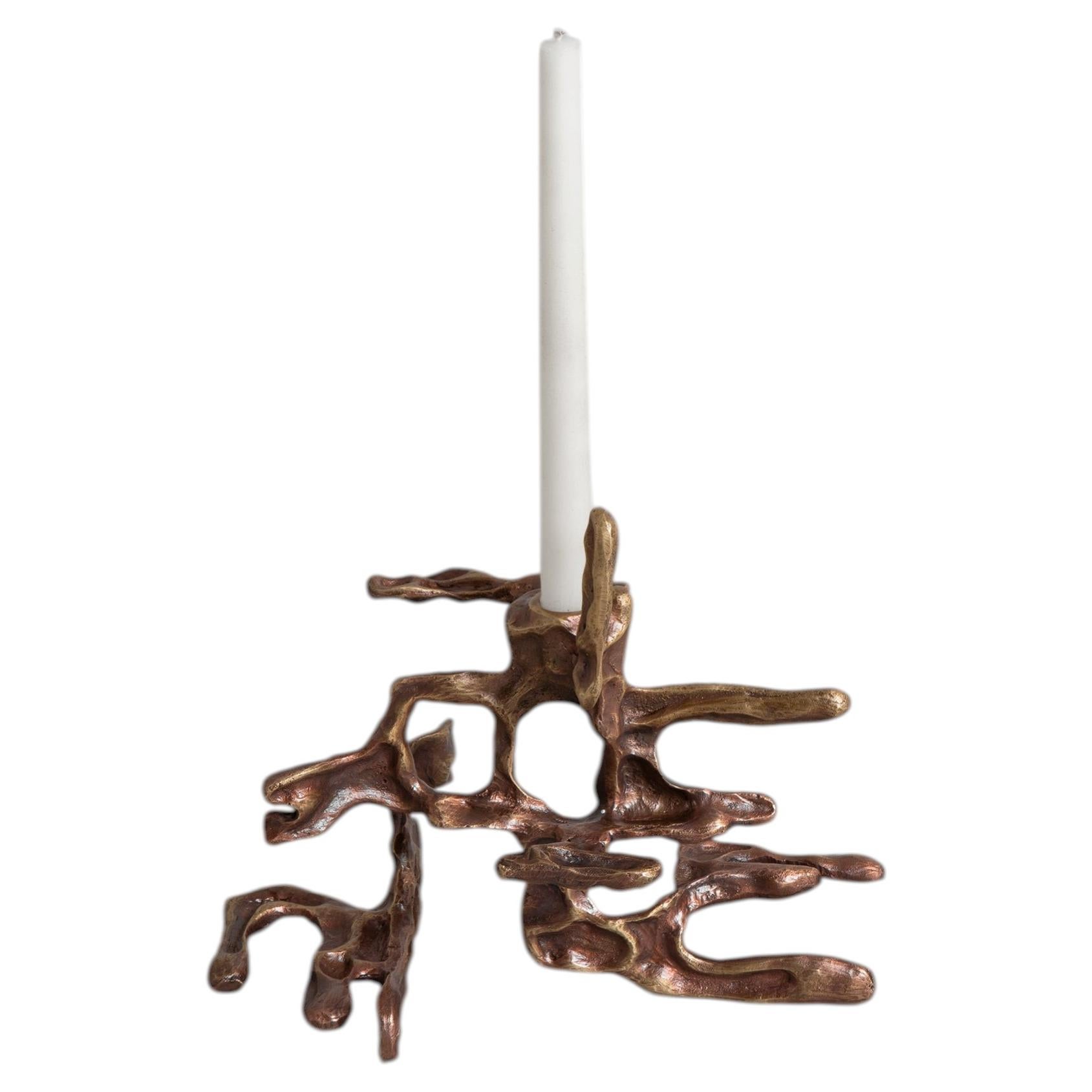 Harappa Candle Holder Small in Brass, Viya by Vikram Goyal