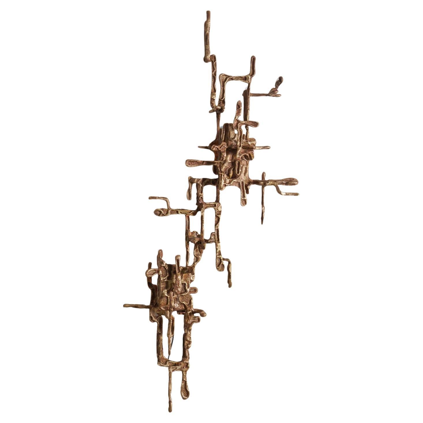 Harappa Wall Sconce B in Brass, Viya by Vikram Goyal