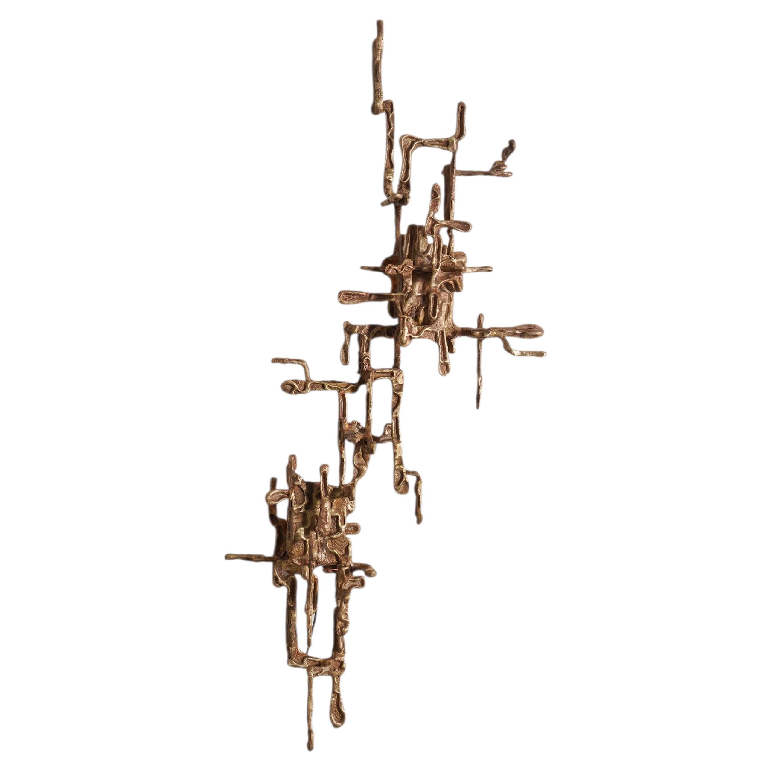 Harappa Wall Sconce B in Brass, Viya by Vikram Goyal
