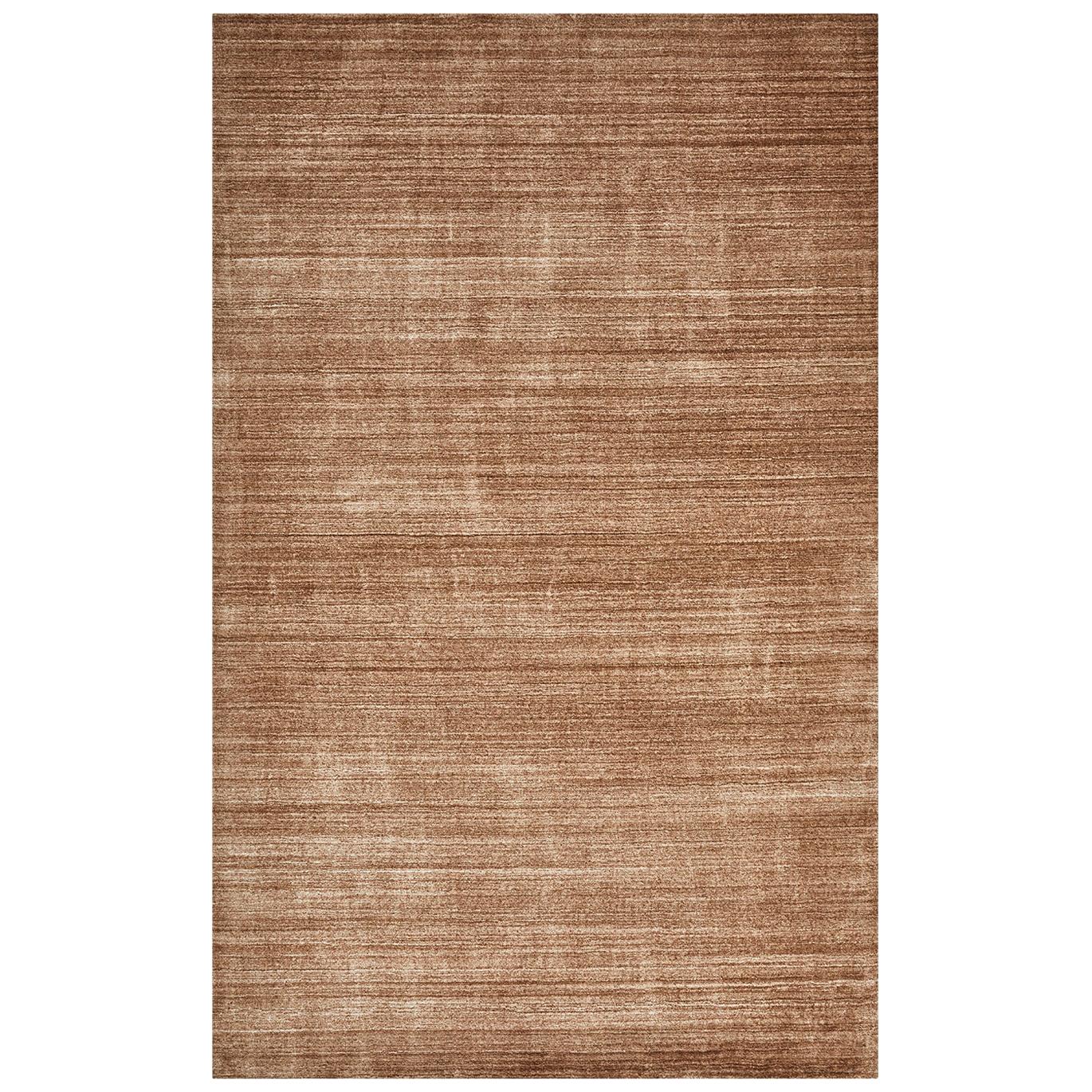 Harbor, Contemporary Solid Loom Knotted Area Rug, Caramel For Sale