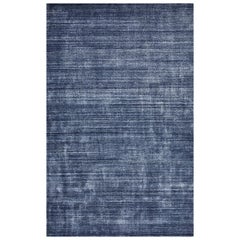 Harbor, Contemporary Solid Loom Knotted Area Rug, Denim