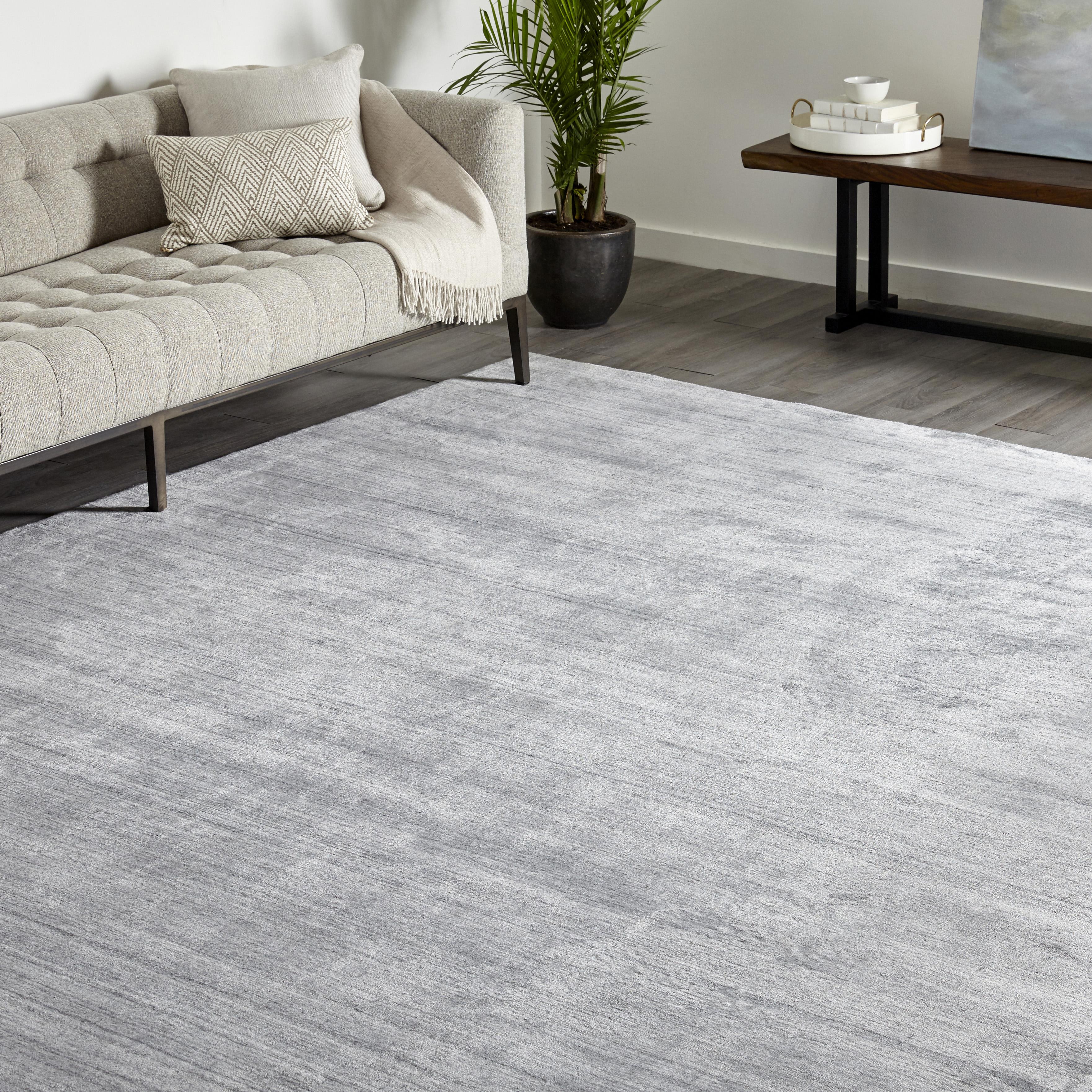 Alfombra Sólida Contemporánea Hecha a Mano en India en venta 1