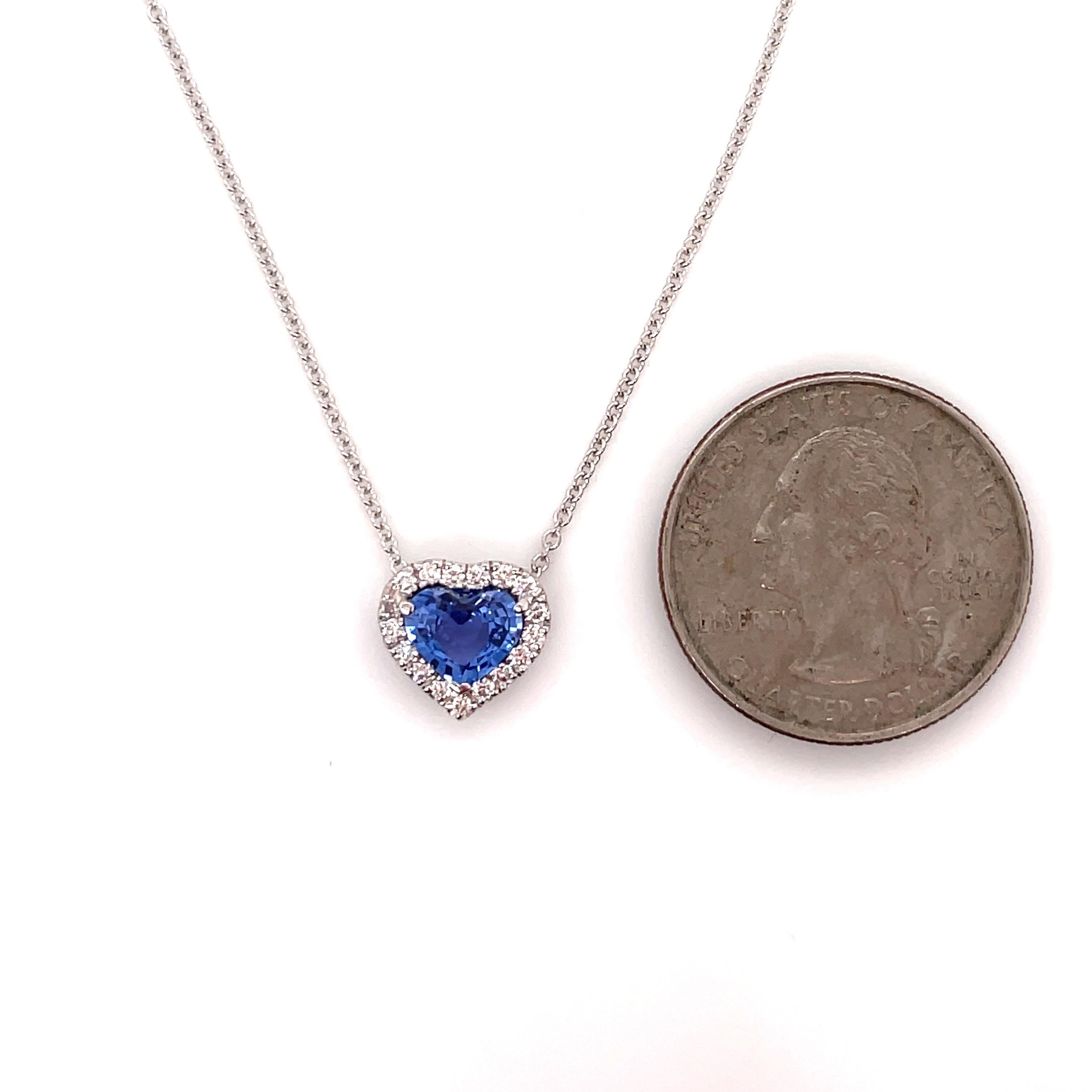 blue sapphire heart necklace