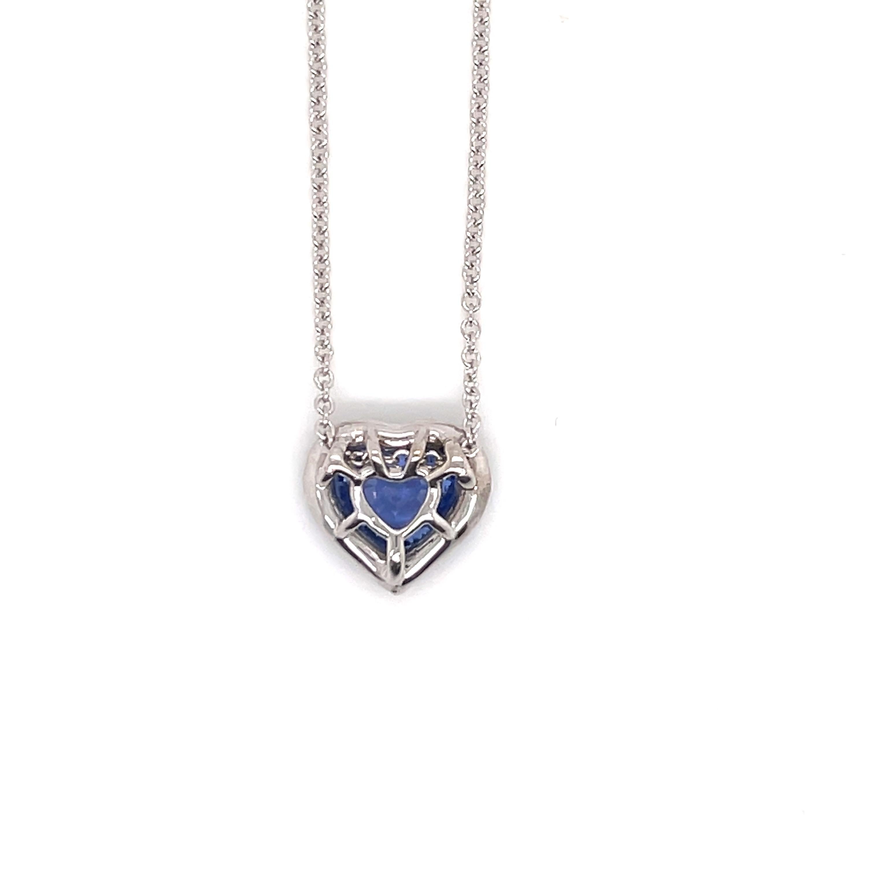 blue heart diamond necklace