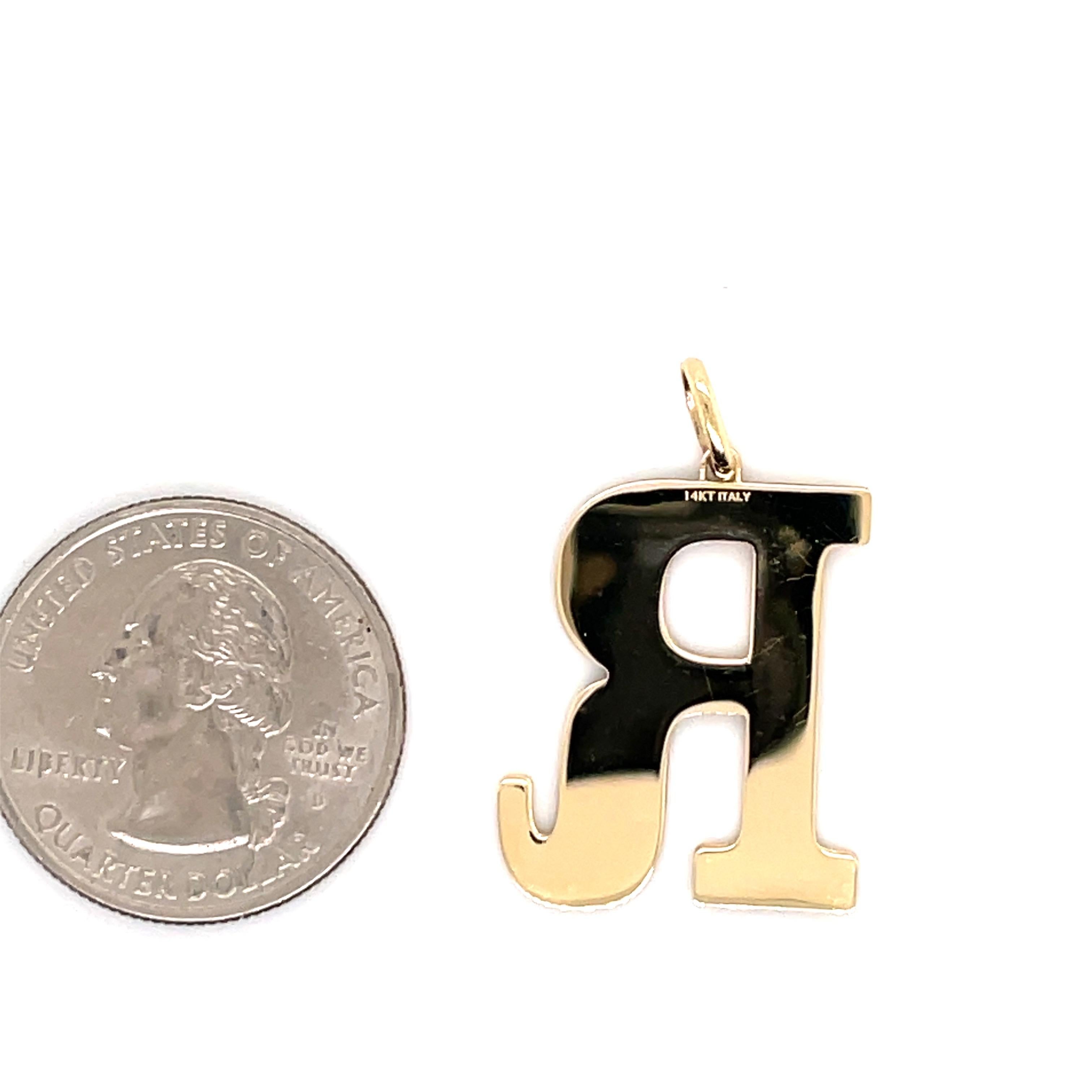 Contemporary Harbor D. Italian Onyx Gold Custom  Initial Pendant on Onyx Bar Gold Chain 