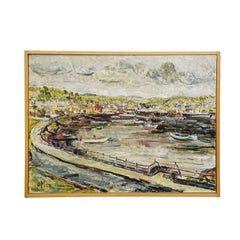 Harbor of Oban, Scotland, 1977 – Oil Painting by Alexander Michael