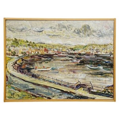 Harbor of Oban, Scotland, 1977 – Oil Painting by Alexander Michael