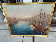 Harbor Scene Oil on canvas Elsie Brown Grossman