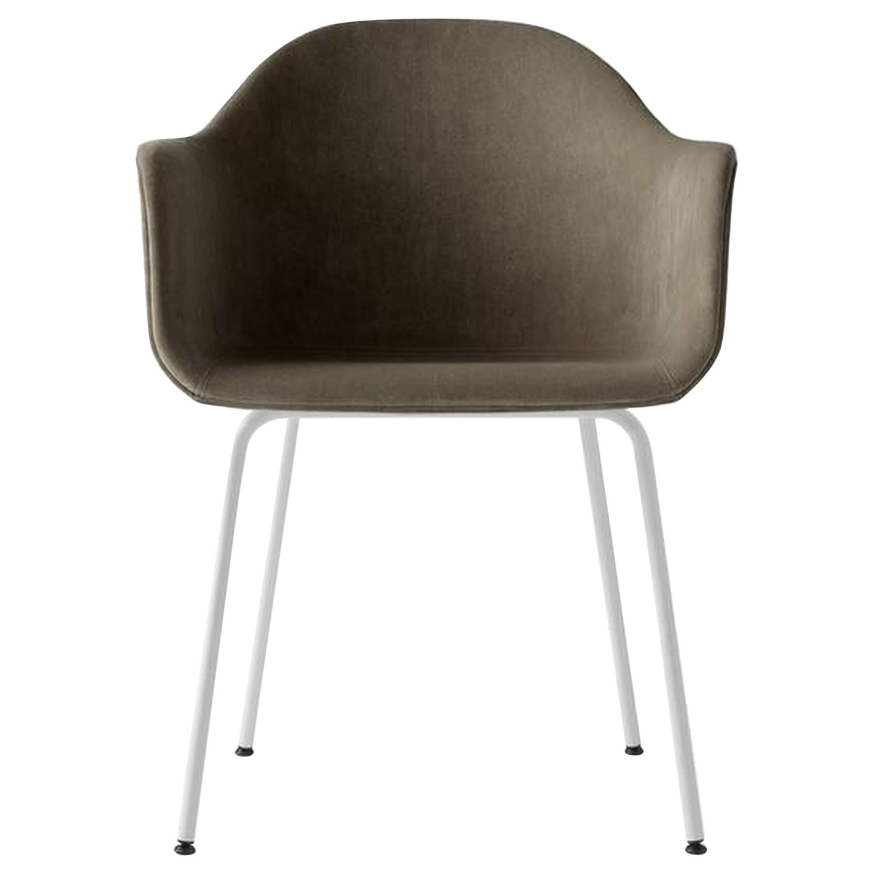 Harbour Chair, Welded White Legs and Grey Velvet 'CA7832/078'